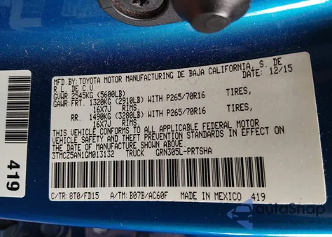 2016 Toyota Tacoma Trd Off Road z USA, uszkodzony, nr VIN 3TMCZ5AN1GM013132